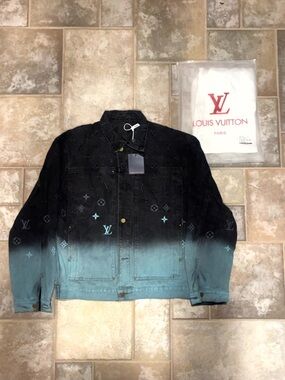 Louis Vuitton Black to Teal Ombre Monogram Denim Jacket